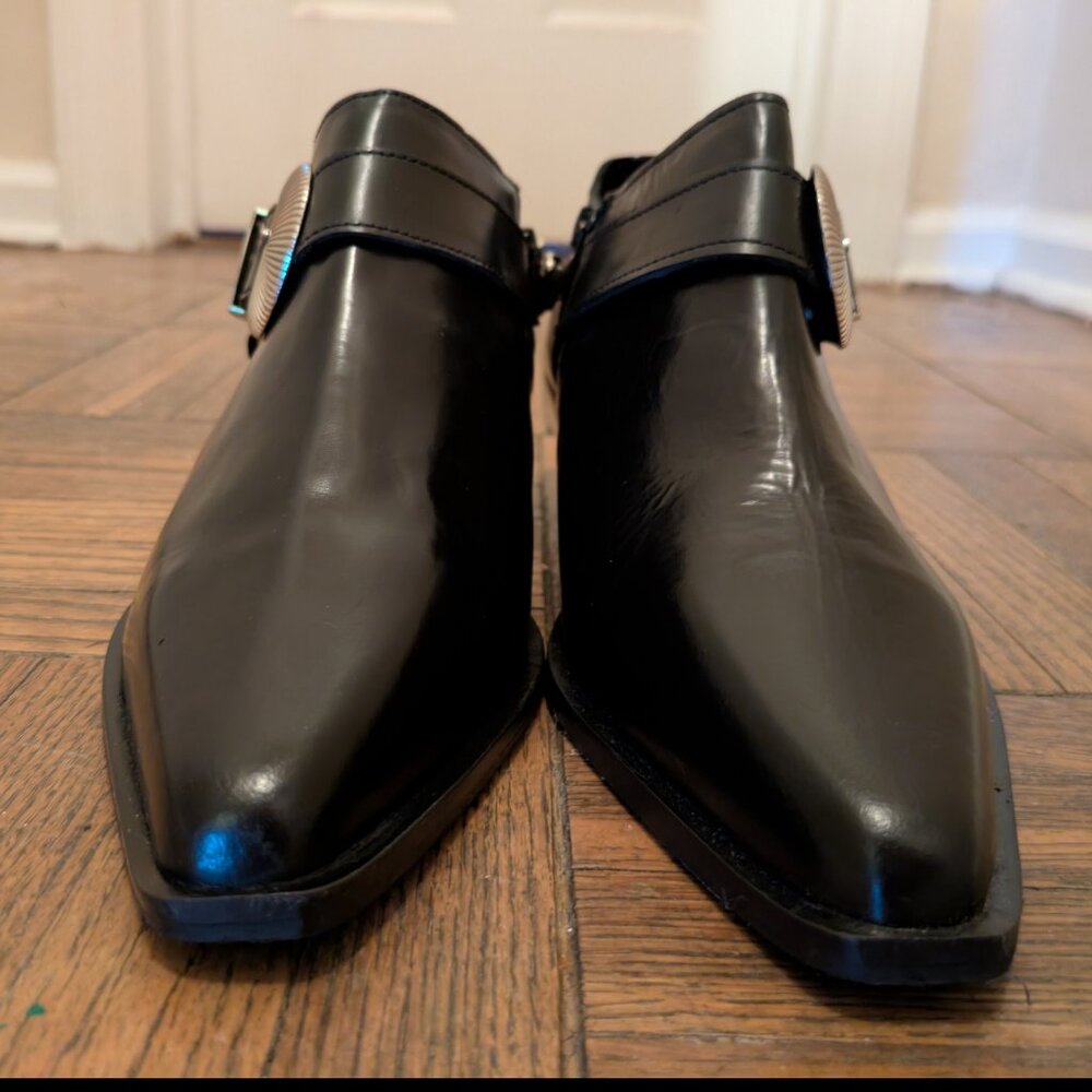 NEW BNIB ASOS western leather booties with metal hardware - Picture 2 of 5